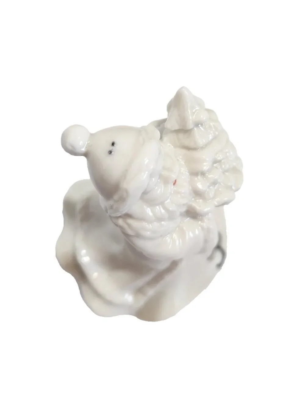 Vintage Ceramic Santa Figurine – White Robe Christmas Tree – Holiday Collectible